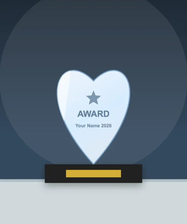 Heart Crystal Trophy