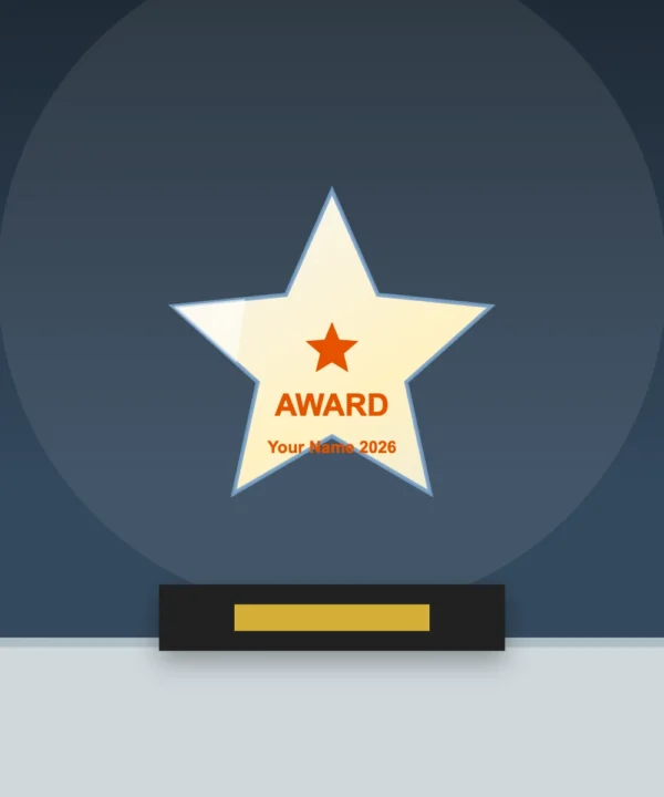 Prestige Star Coloured Crystal Trophy