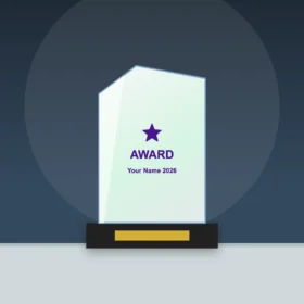 Signature Coloured Crystal Trophy