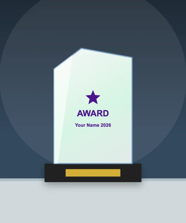Signature Coloured Crystal Trophy