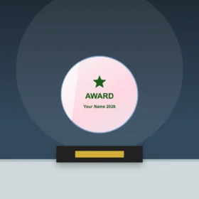 Spherical Coloured Crystal Trophy