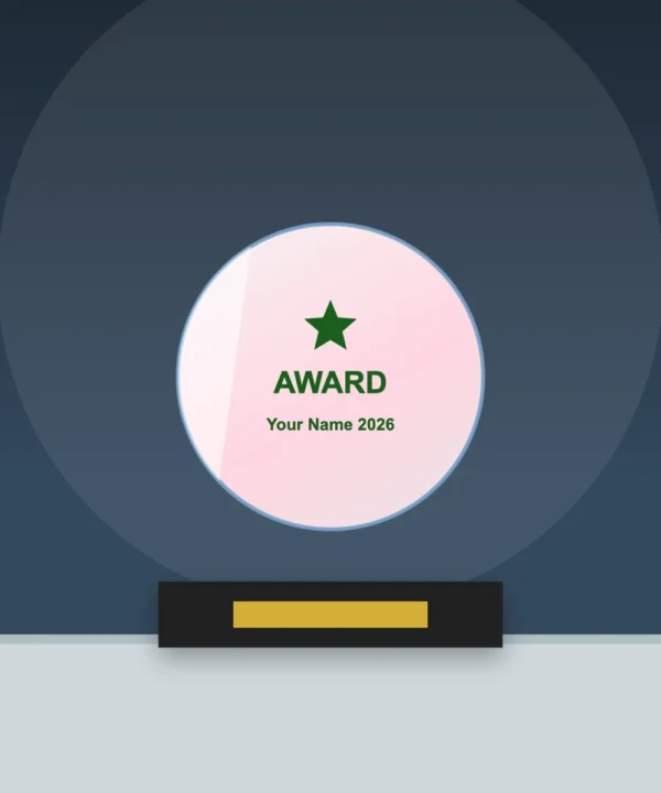 Spherical Coloured Crystal Trophy