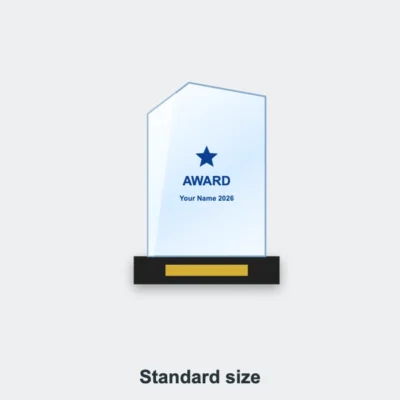 Cast Coloured Crystal Trophy Standard size