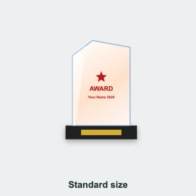 Diligence Coloured Crystal Trophy Standard size