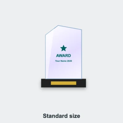 Grandeur Coloured Crystal Trophy Standard size