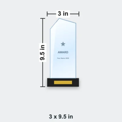 Monument Crystal Trophy 3 x 9.5 in
