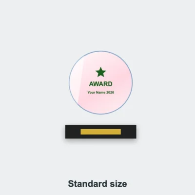 Spherical Coloured Crystal Trophy Standard size