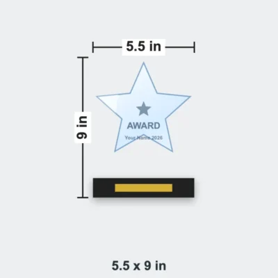 Stellar Crystal Trophy 5.5 x 9 in
