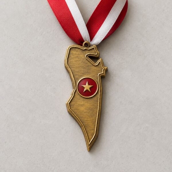 Custom Bahrain shaped medal made in Dubai