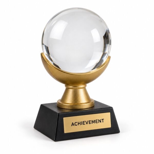 Crystal Orb Trophy, custom resin trophy made in Dubai