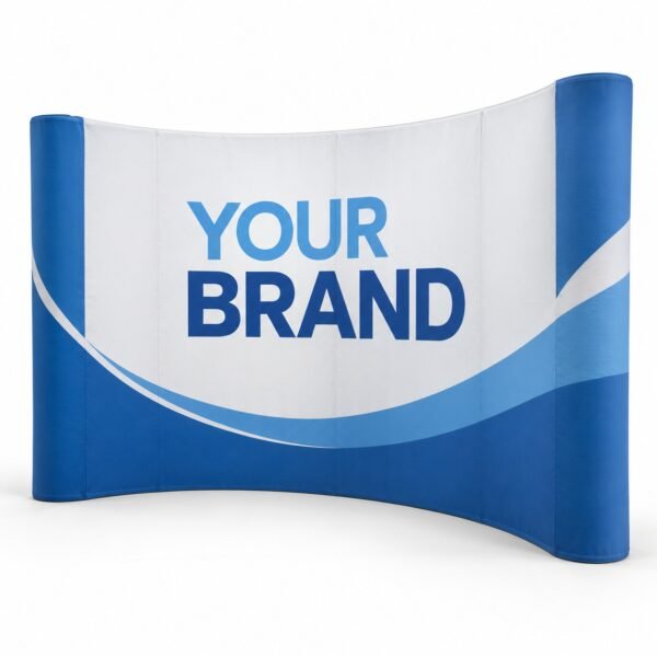 Curved Pop Up Display 3 x 3 m, exhibition display printed in Dubai