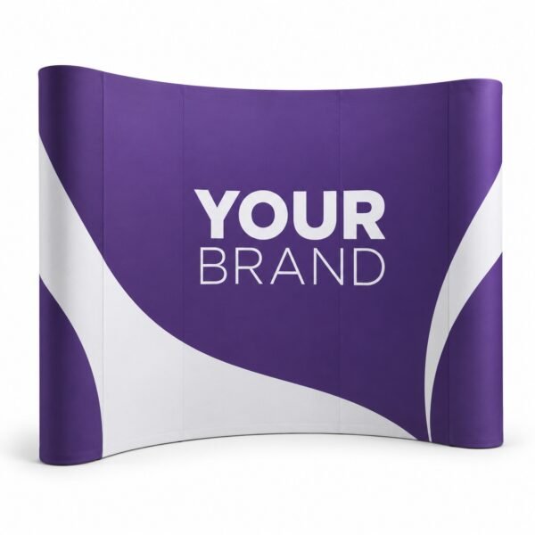 Curved Pop Up Display 2.4 x 2.4 m, exhibition display printed in Dubai