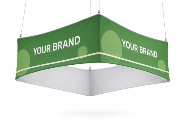 Curved Square Hanging Sign for exhibition stands, Dubai