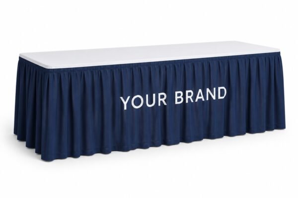 Custom Table Skirt printed with logo in Dubai