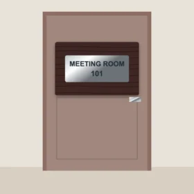 Walnut Metal Door Sign