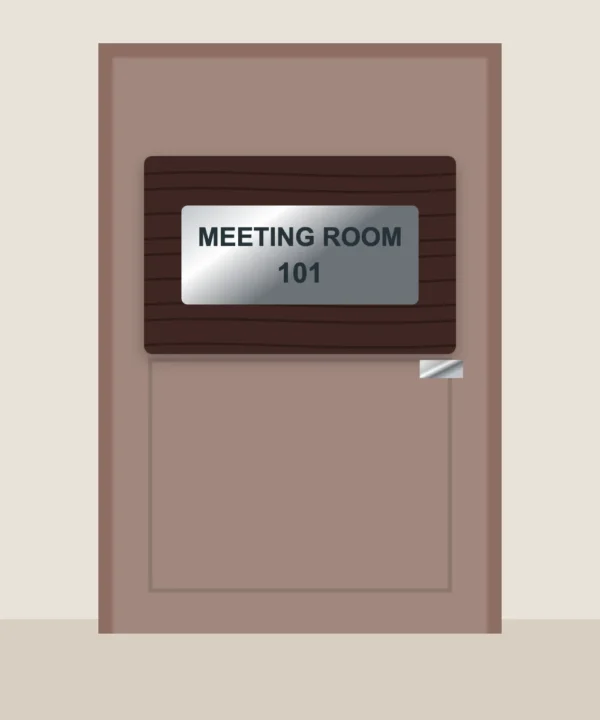 Walnut Metal Door Sign