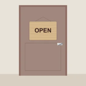 Wooden Door Hanging Sign