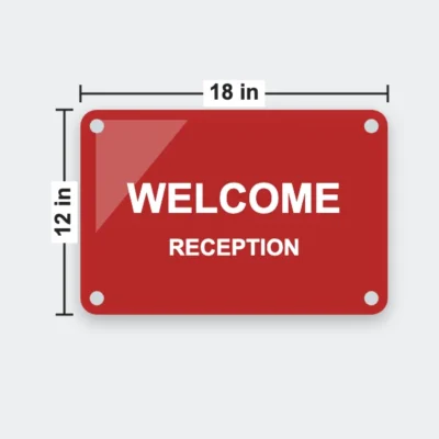 Colourful Acrylic Door Sign 18 x 12 in