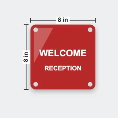Colourful Acrylic Door Sign 8 x 8 in