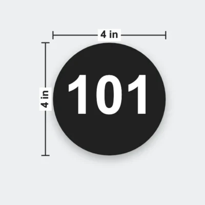 Custom Door Number Plates Circle 4 in