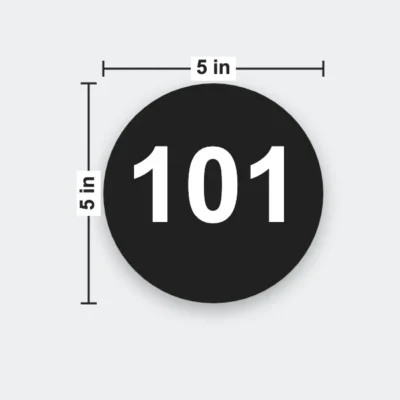 Custom Door Number Plates Circle 5 in