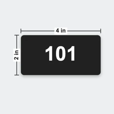 Custom Door Number Plates Rectangle 2 x 4 in