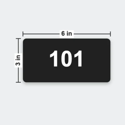 Custom Door Number Plates Rectangle 3 x 6 in