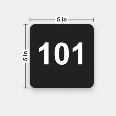 Custom Door Number Plates Square 5 x 5 in