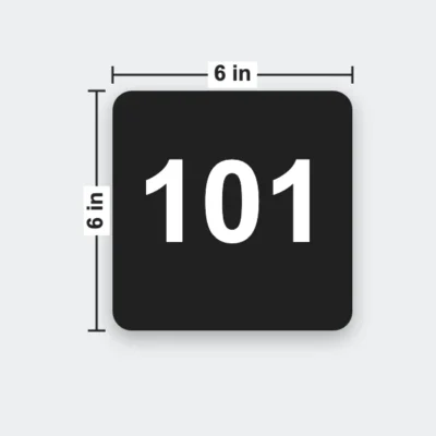 Custom Door Number Plates Square 6 x 6 in