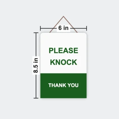 Plastic Hanging Door Sign 6 x 8.5 in