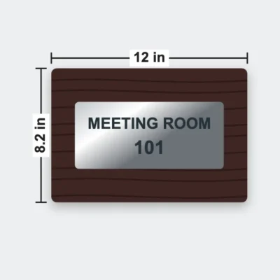 Walnut Metal Door Sign 8.2 x 12 in