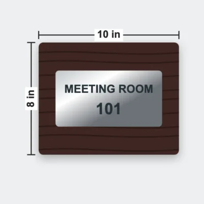 Walnut Metal Door Sign 8 x 10 in