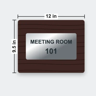 Walnut Metal Door Sign 9.5 x 12 in