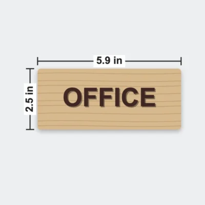 3D Wooden Door Sign 2.5 x 5.9 in