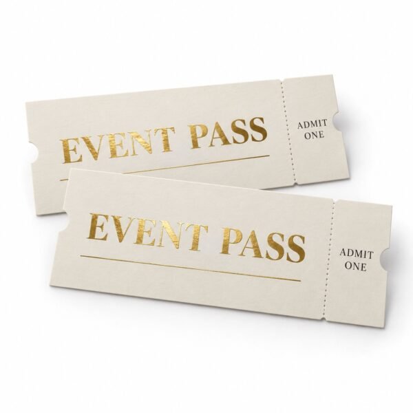 Custom gold foil tickets printing in Dubai