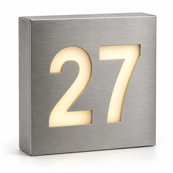 Laser cutout backlit lightbox house number, Dubai