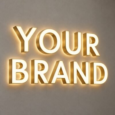 Luxury Back and Front Lit Sign Multi-line Text