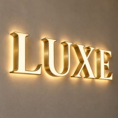 Luxury Back and Front Lit Sign Text