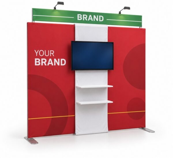 Straight Media Display 2.4 x 2.4 m, exhibition display printed in Dubai