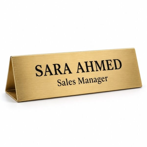 Metal Desk Name Plate made in Dubai