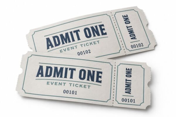Custom numbered event tickets printing in Dubai