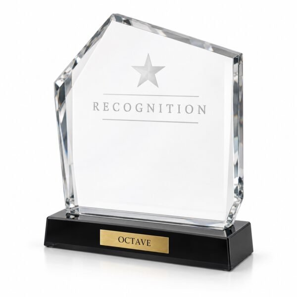 Octave Crystal Trophy, custom crystal award made in Dubai