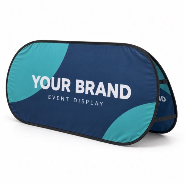 Oval double sided pop up banner, Dubai