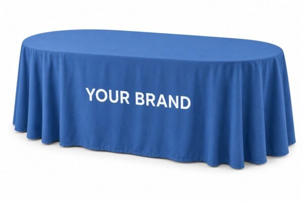 Oval Table Cover printed with logo in Dubai