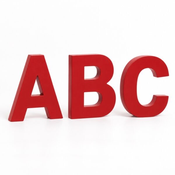 Red painted solid 3D acrylic letters, Dubai