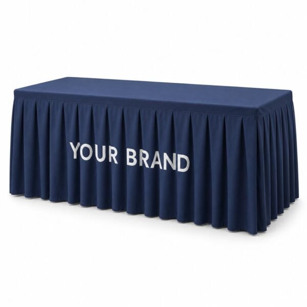 Pleated Spandex Table Skirt printed with logo in Dubai