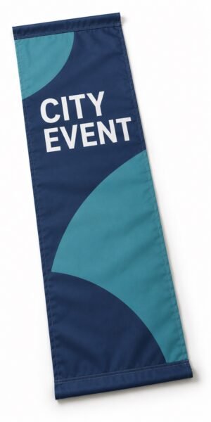Double sided lamp post pole banner, Dubai