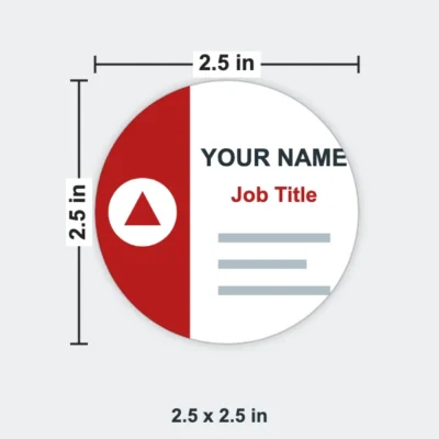 Circle Business Card size 2.5 x 2.5 in