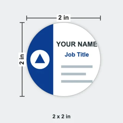 Circle Business Card size 2 x 2 in