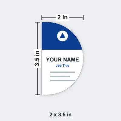 Half Circle Business Card size 2 x 3.5 in